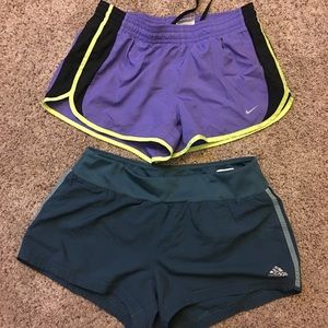 (2 Pair) Nike and adidas workout shorts